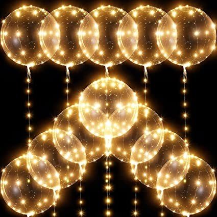 10/20/30 Ballons LED Lumineux Bobo Pour Décoration De Fête (Mariage, Anniversaire, Noël)